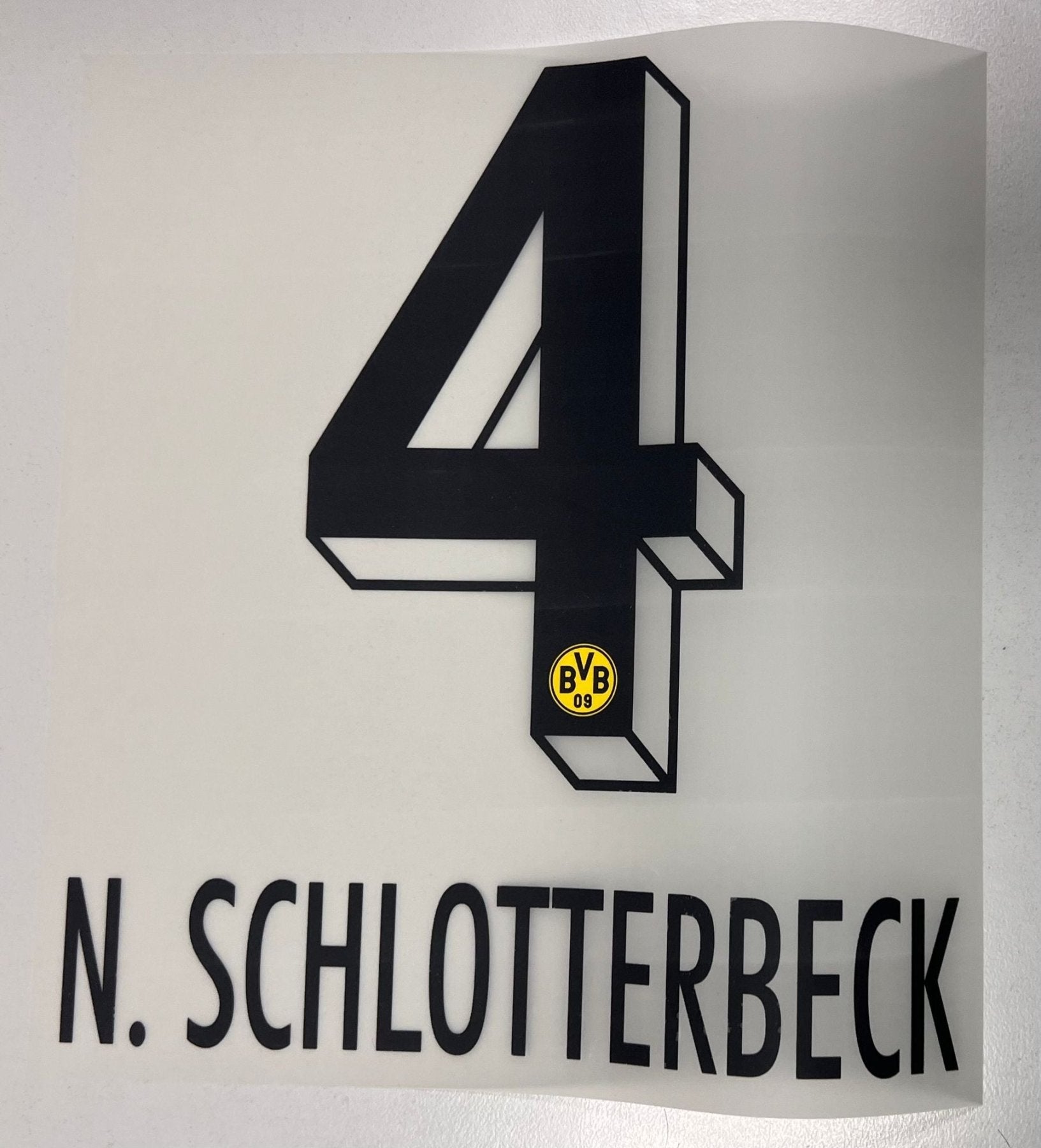 Original BVB Borussia Dortmund Trikot - Flock 20cm - N. SCHLOTTERBECK 4 - sportiger.de