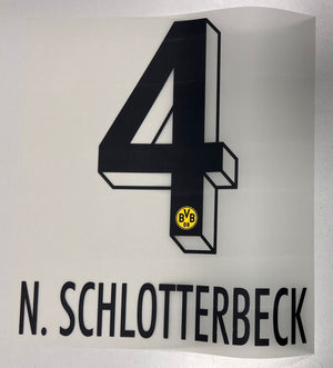Original BVB Borussia Dortmund Trikot - Flock 20cm - N. SCHLOTTERBECK 4 - sportiger.de