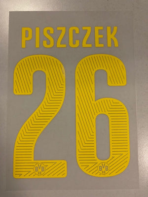 Original BVB Borussia Dortmund Trikot - Flock 20cm - PISZCZEK 26 - sportiger.de