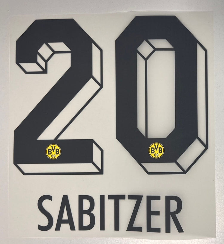 Original BVB Borussia Dortmund Trikot - Flock 20cm - SABITZER 20 - sportiger.de
