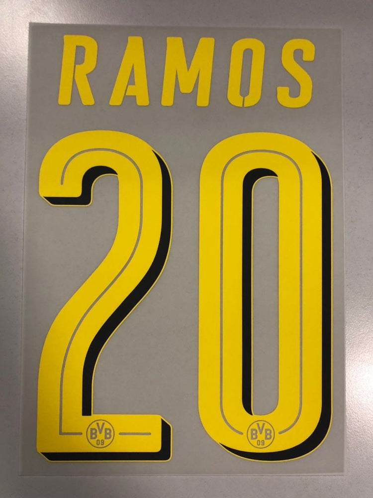 Original BVB Borussia Dortmund Trikot - Flock 25cm - RAMOS 20 - sportiger.de
