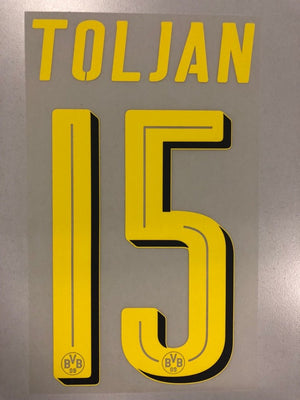 Original BVB Borussia Dortmund Trikot - Flock 25cm - TOLJAN 15 - sportiger.de