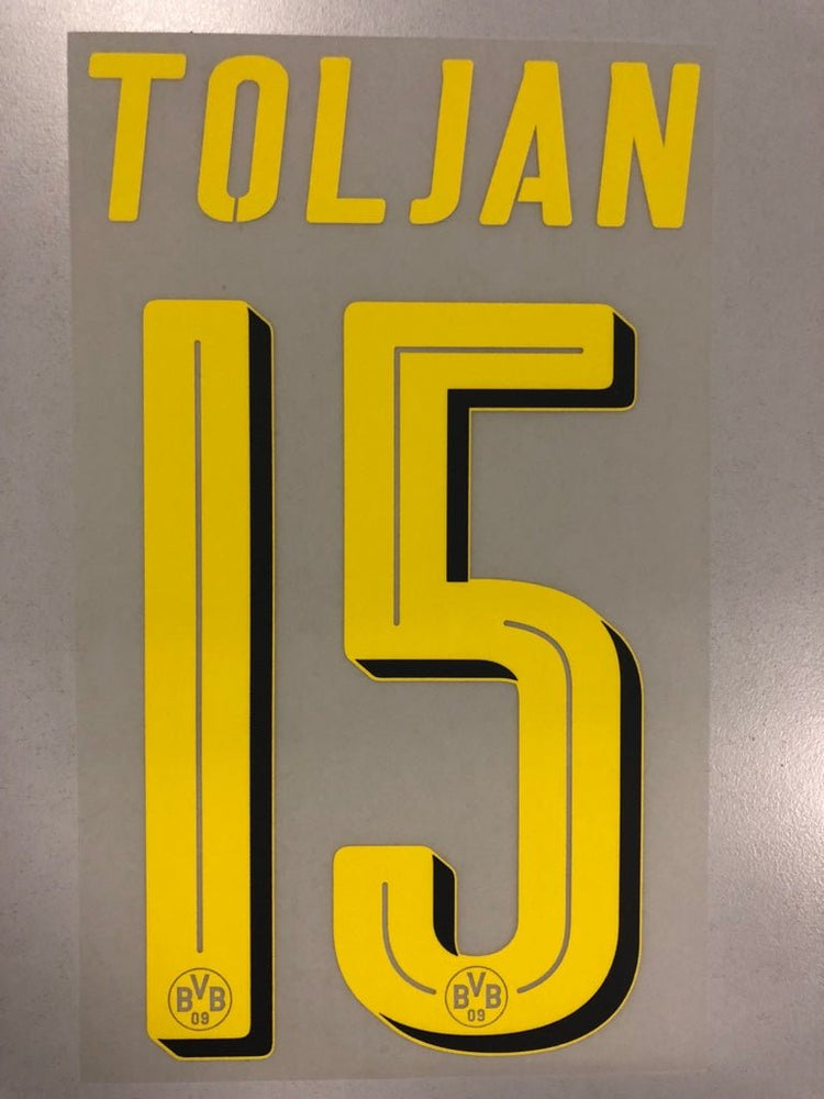 Original BVB Borussia Dortmund Trikot - Flock 25cm - TOLJAN 15 - sportiger.de