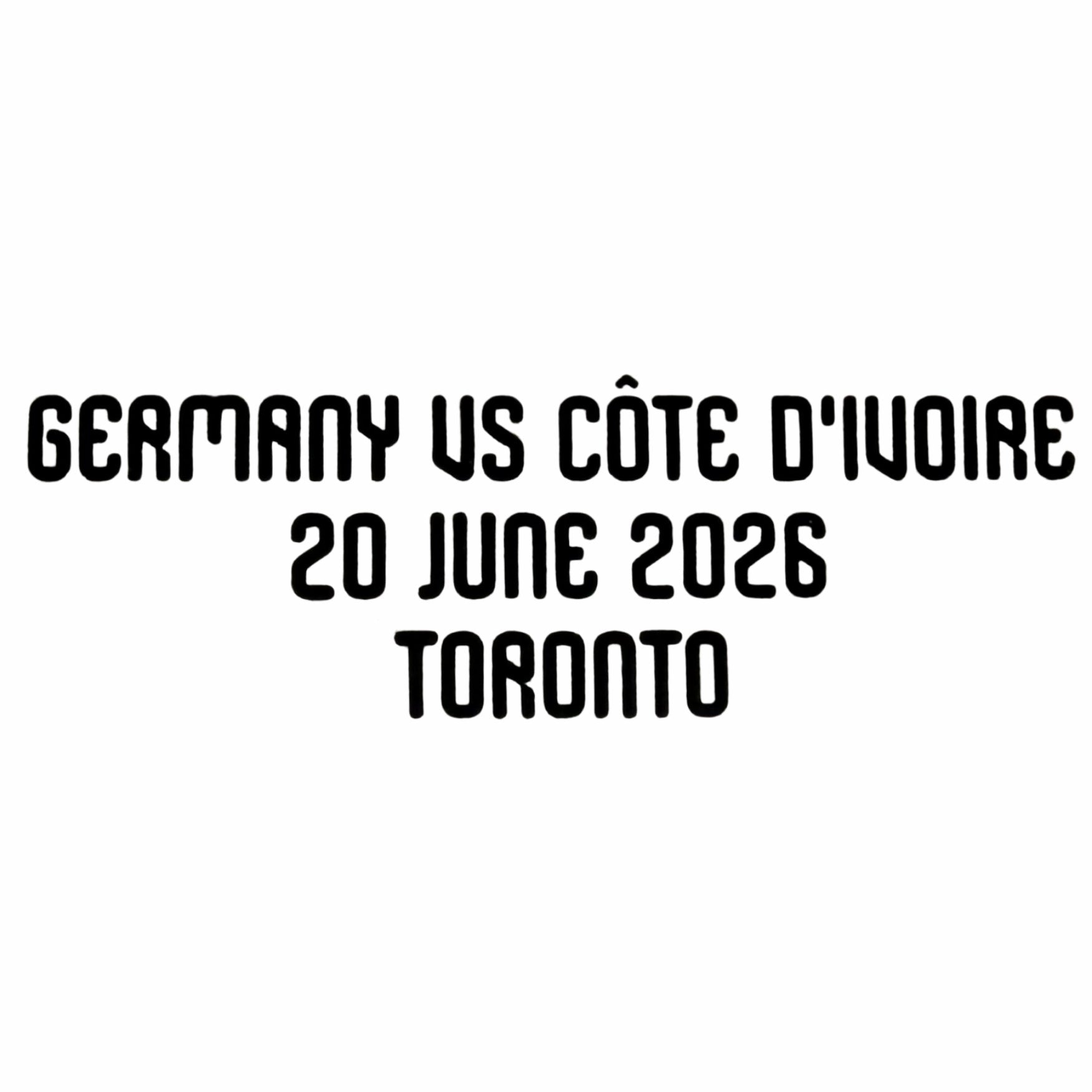 Original DFB DEUTSCHLAND Home Trikot Match Detail/Spielpaarung WM 2026 GERMANY VS CÔTE D'IVOIRE 20 JUNE 2026 TORONTO - sportiger.de