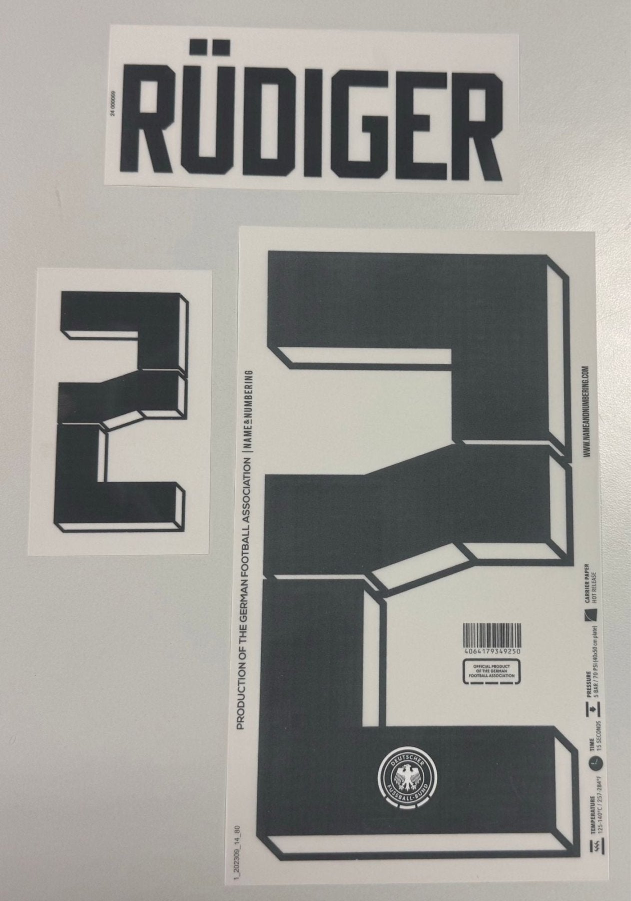 Original EURO 2024 DFB Deutschland Home Trikot - Flock - RÜDIGER 2 - sportiger.de