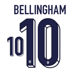 Original EURO 2024 ENGLAND Home Trikot - Flock 26cm - BELLINGHAM 10 - sportiger.de