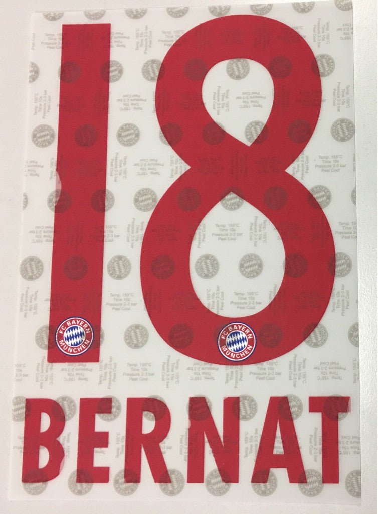 Original FC Bayern München Trikot - Flock 17cm - BERNAT 18 - sportiger.de