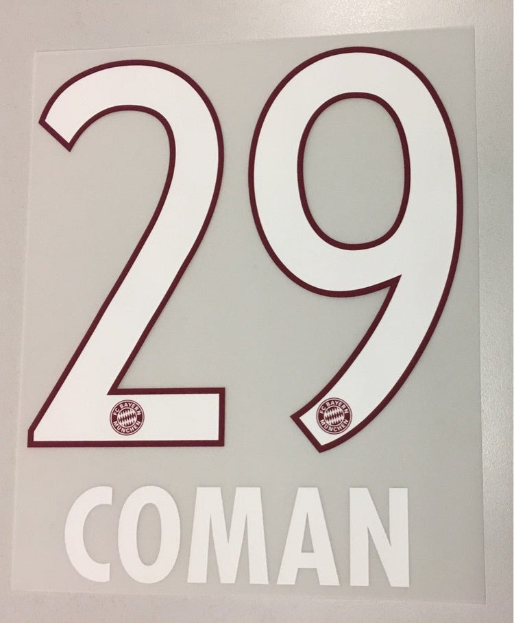 Original FC Bayern München Trikot - Flock 17cm - COMAN 29 - sportiger.de