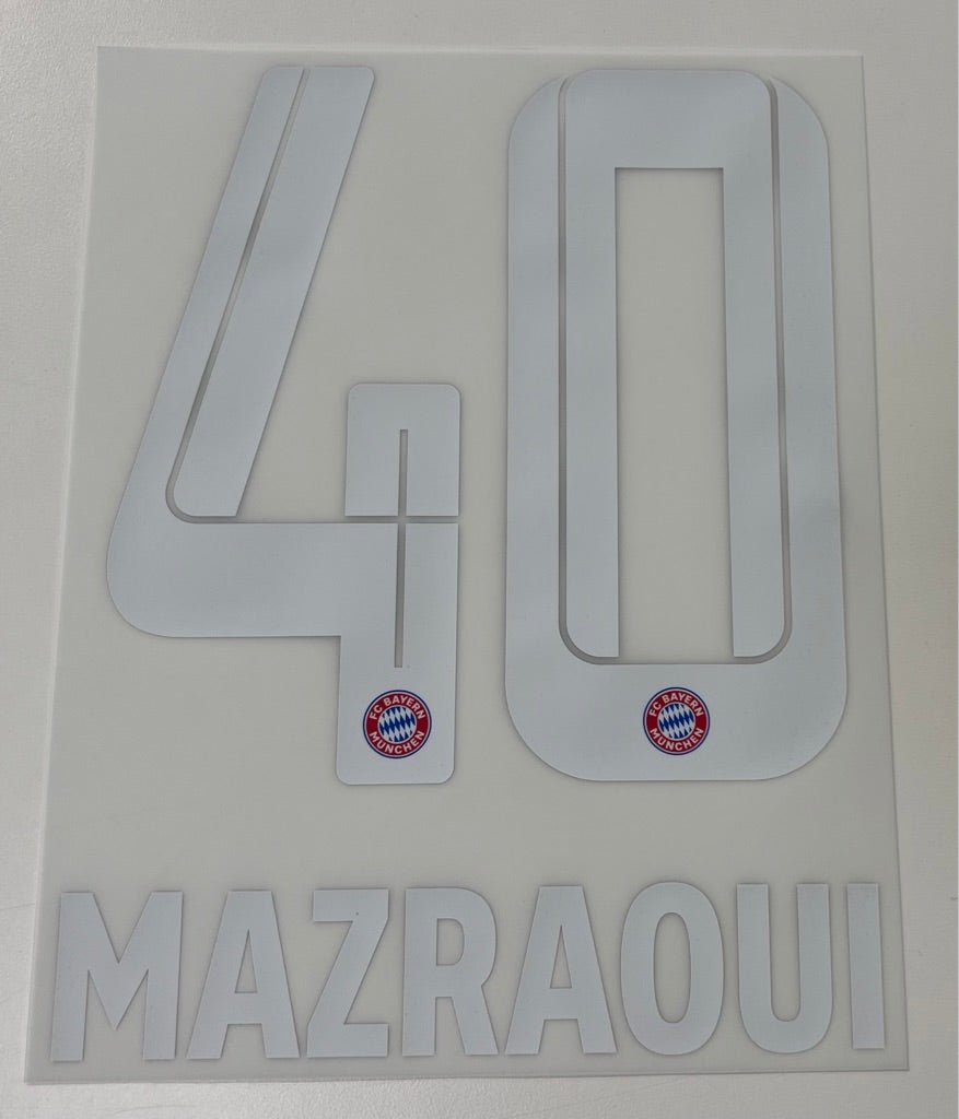 Original FC Bayern München Trikot - Flock 18cm - MAZRAOUI 40 - sportiger.de