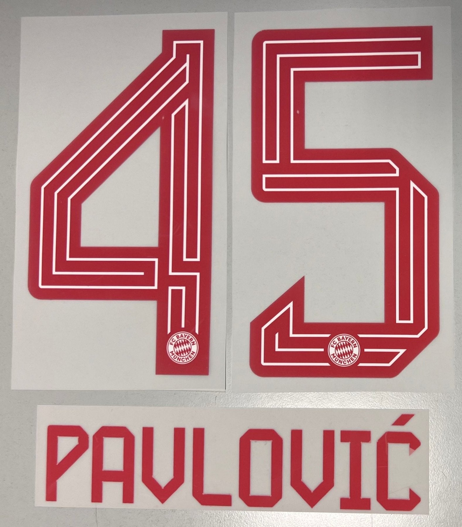 Original FC Bayern München Trikot - Flock 18cm - PAVLOVIC 45 - sportiger.de