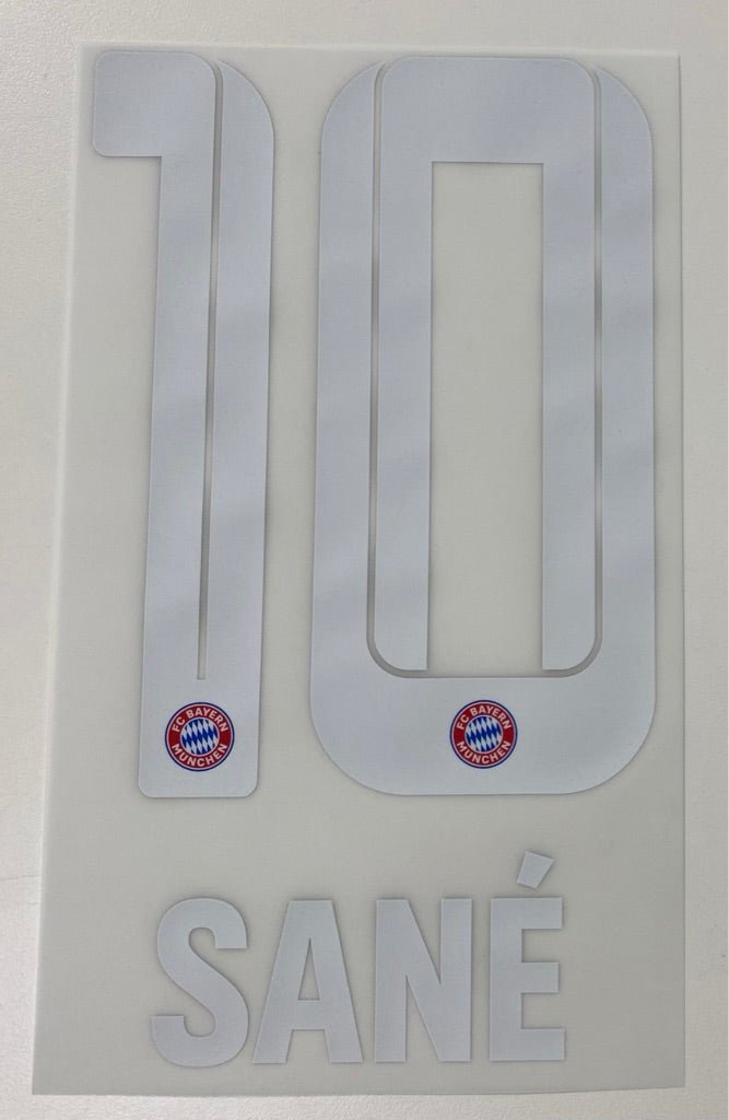 Original FC Bayern München Trikot - Flock 18cm - SANÉ 10 - sportiger.de