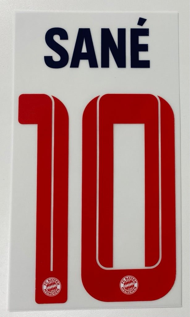 Original FC Bayern München Trikot - Flock 18cm - SANÉ 10 - sportiger.de