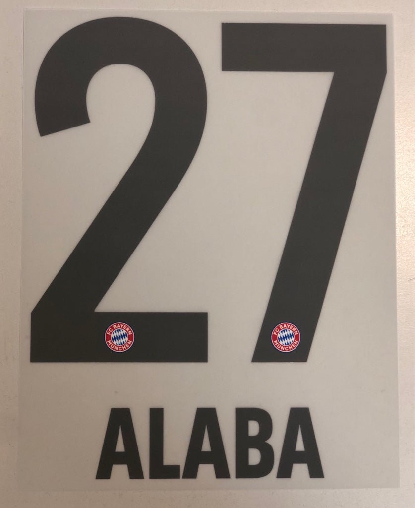 Original FC Bayern München Trikot - Flock 23cm - ALABA 27 - sportiger.de