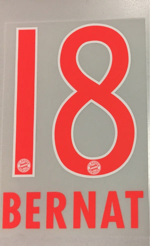 Original FC Bayern München Trikot - Flock 23cm - BERNAT 18 - sportiger.de