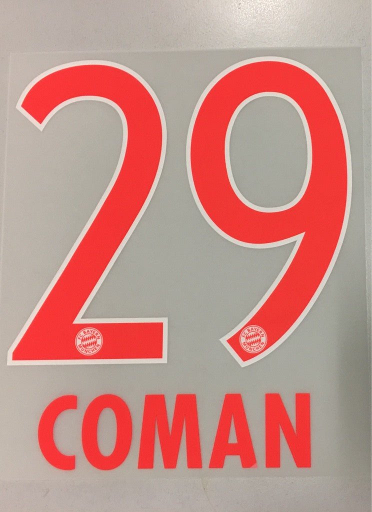 Original FC Bayern München Trikot - Flock 23cm - COMAN 29 - sportiger.de