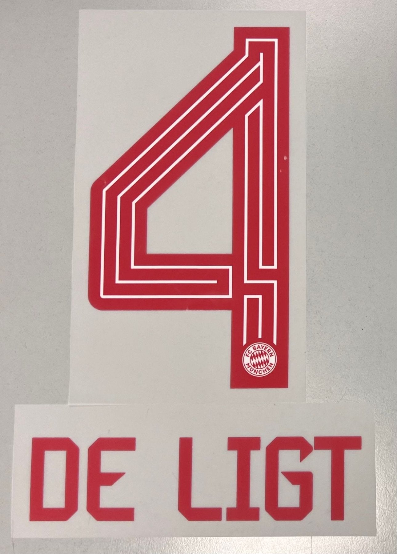 Original FC Bayern München Trikot - Flock 23cm - DE LIGT 4 - sportiger.de