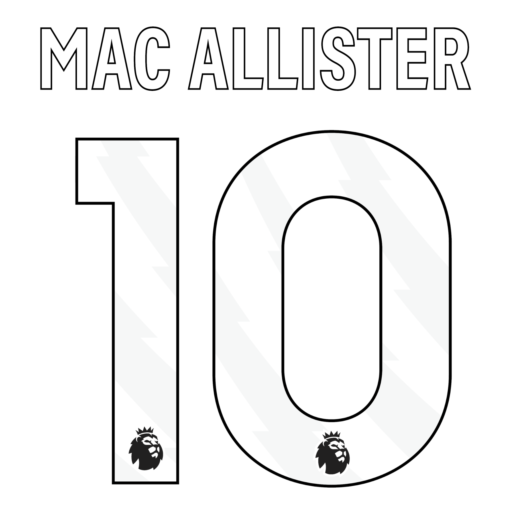 Original Premier League Trikot - Flock 25cm - MAC ALLISTER 10 - sportiger.de