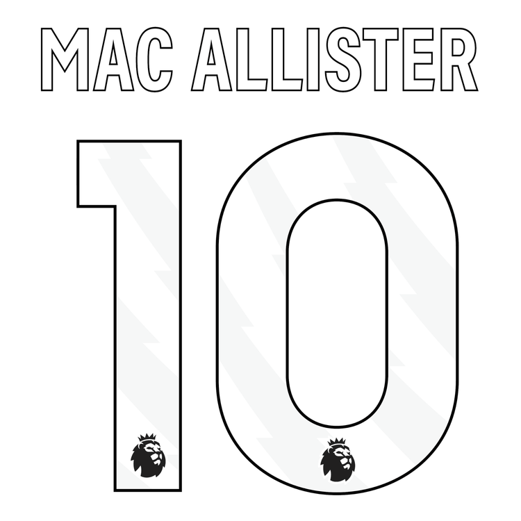 Original Premier League Trikot - Flock 25cm - MAC ALLISTER 10 - sportiger.de