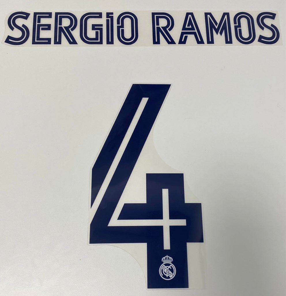 Original Real Madrid Home Trikot - Flock 20cm - SERGIO RAMOS 4 - sportiger.de