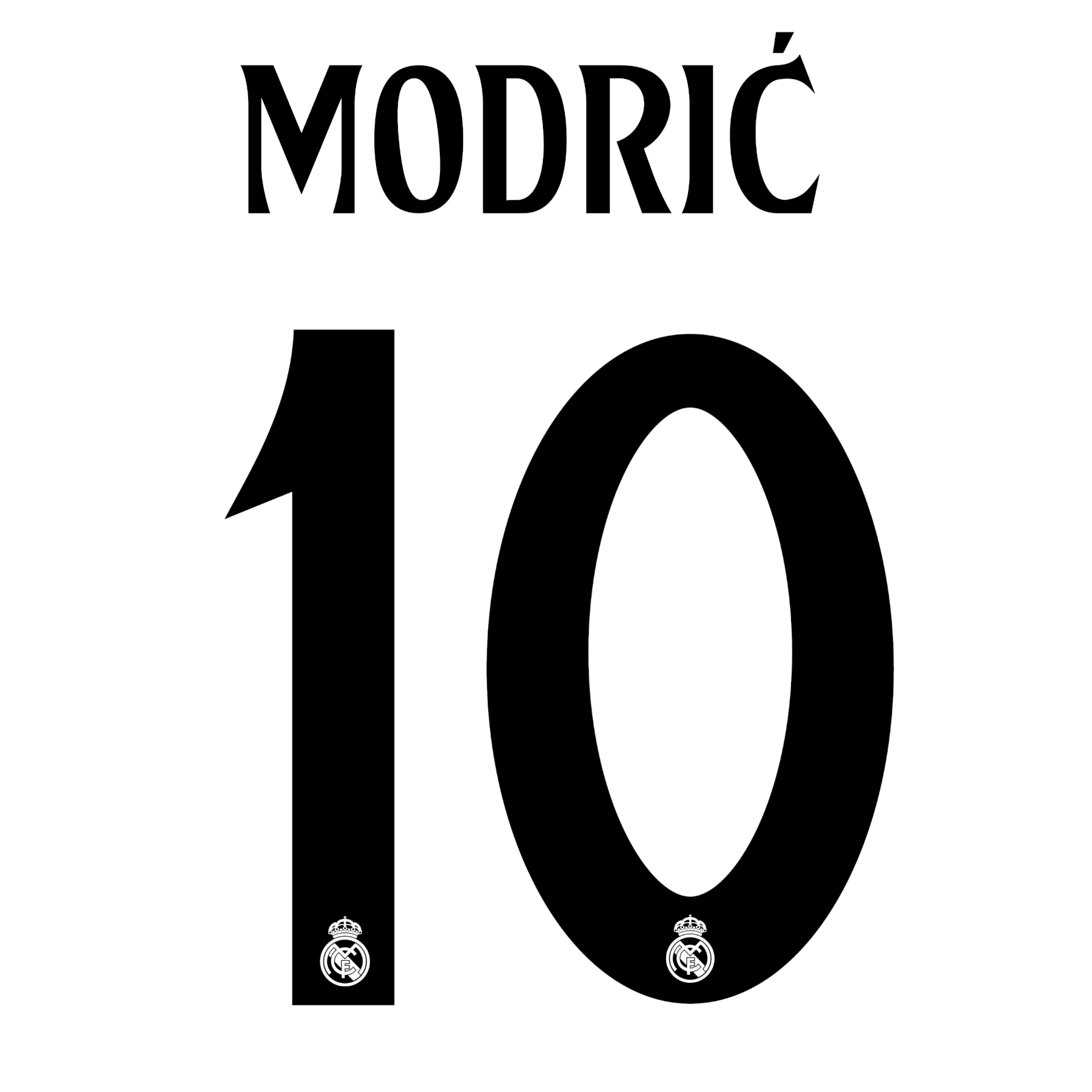 Original Real Madrid Home Trikot - Flock 26cm - MODRIC 10 - sportiger.de