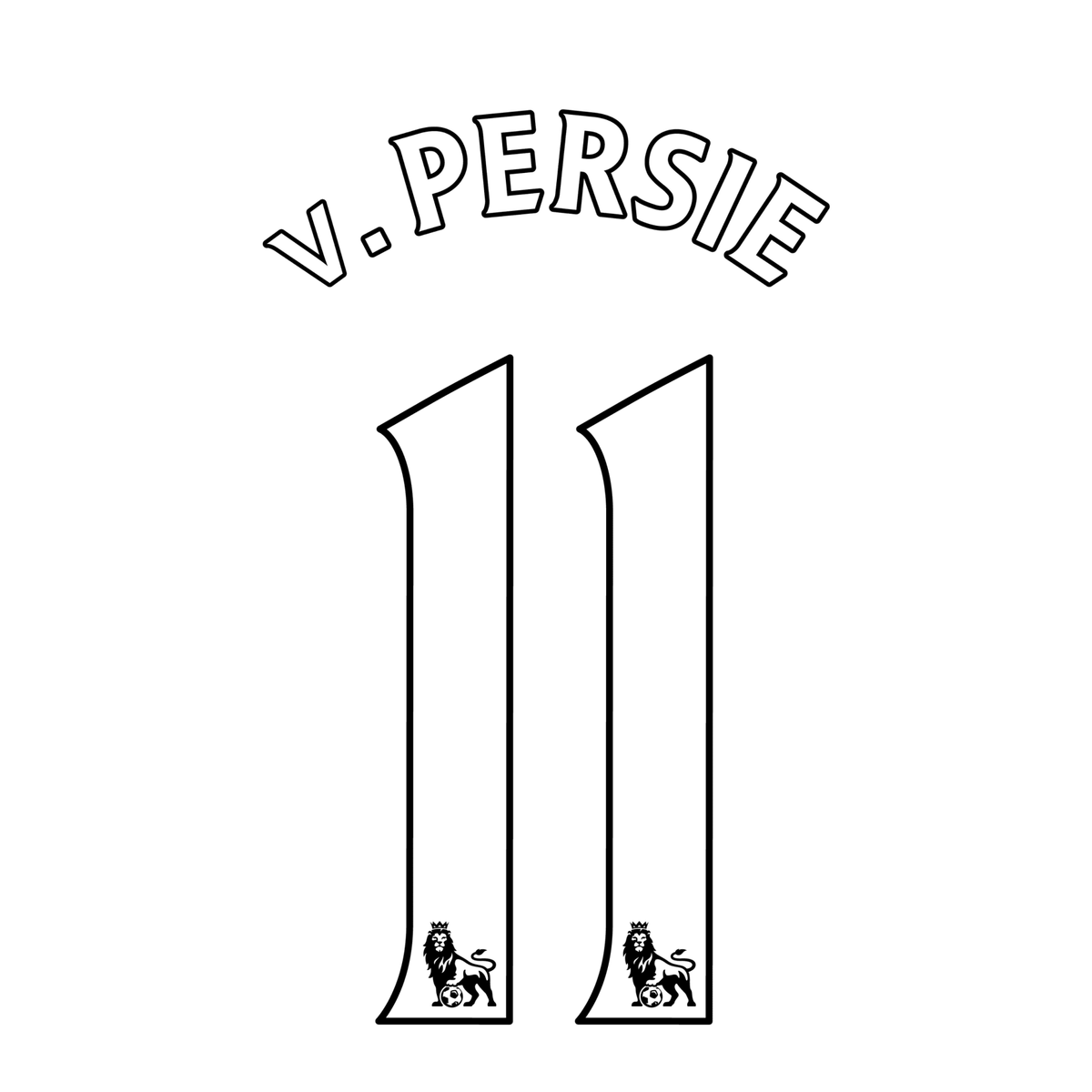 Original Retro Trikot - Flock PREMIER LEAGUE 07 / 10 - #11 v. PERSIE - sportiger.de