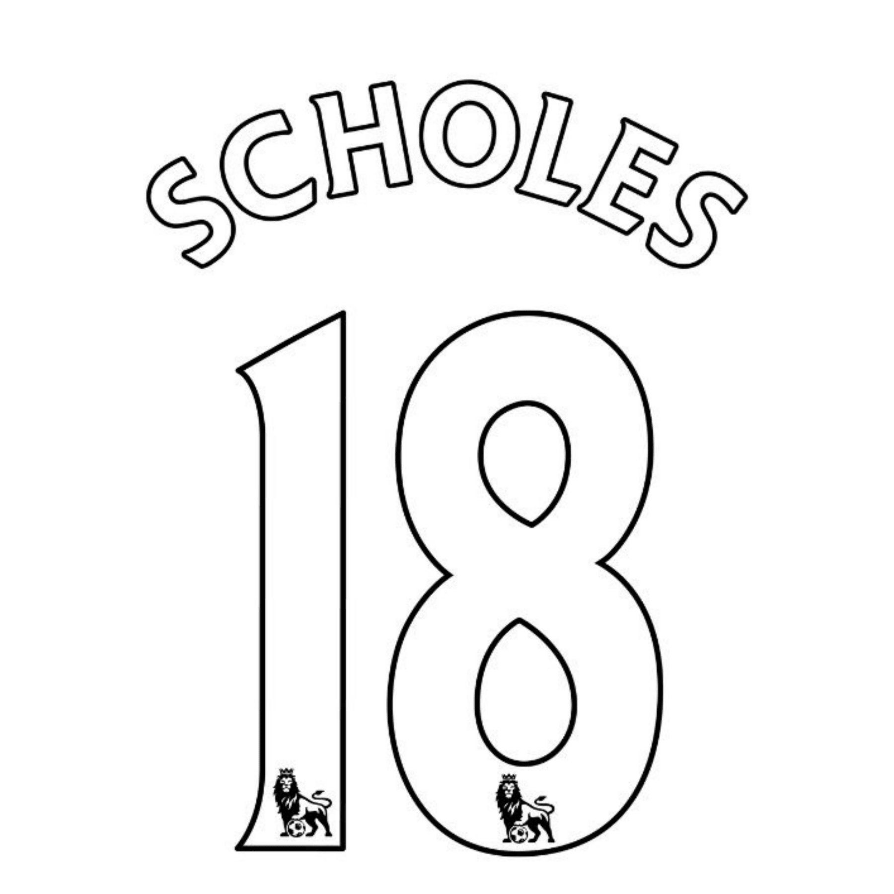 Original Retro Trikot - Flock PREMIER LEAGUE 07 / 11 - #18 SCHOLES - sportiger.de