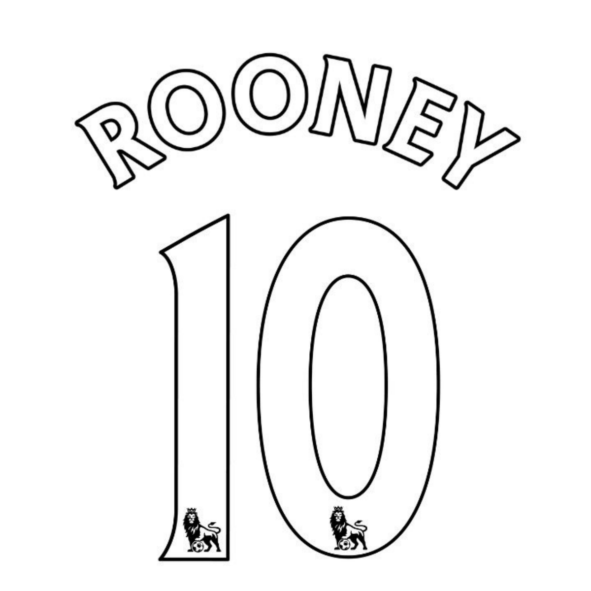 Original Retro Trikot - Flock PREMIER LEAGUE 07 / 17 - #10 ROONEY - sportiger.de