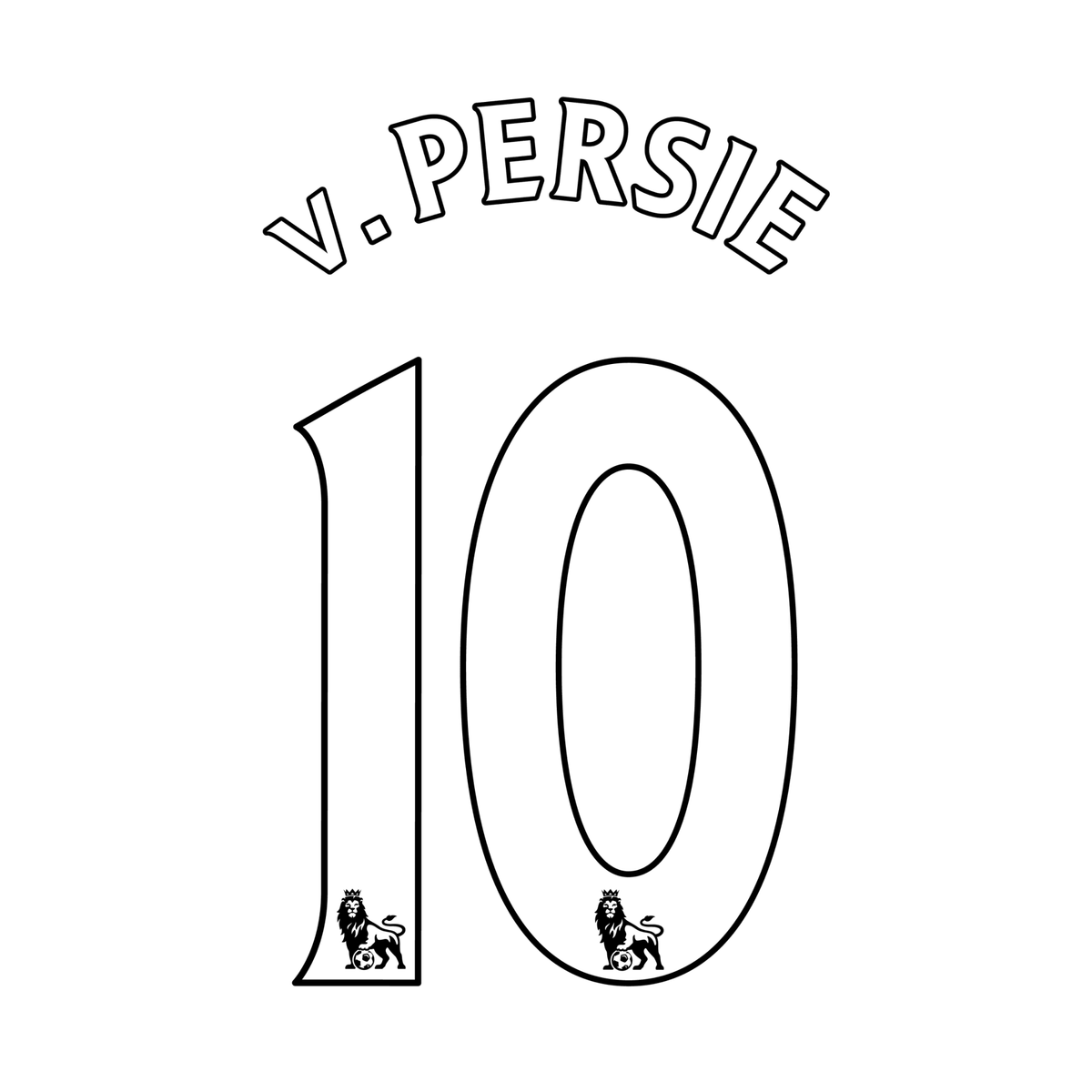 Original Retro Trikot - Flock PREMIER LEAGUE 10 / 12 - #10 v. PERSIE - sportiger.de