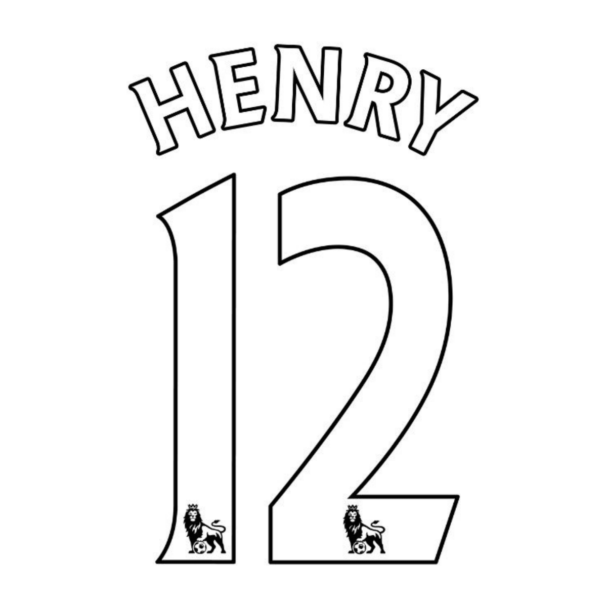 Maillot rétro original - Flock PREMIER LEAGUE 11 / 12 - #12 HENRY - sportiger.de