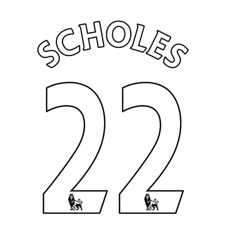 Original Retro Trikot - Flock PREMIER LEAGUE 11 / 13 - #22 SCHOLES - sportiger.de