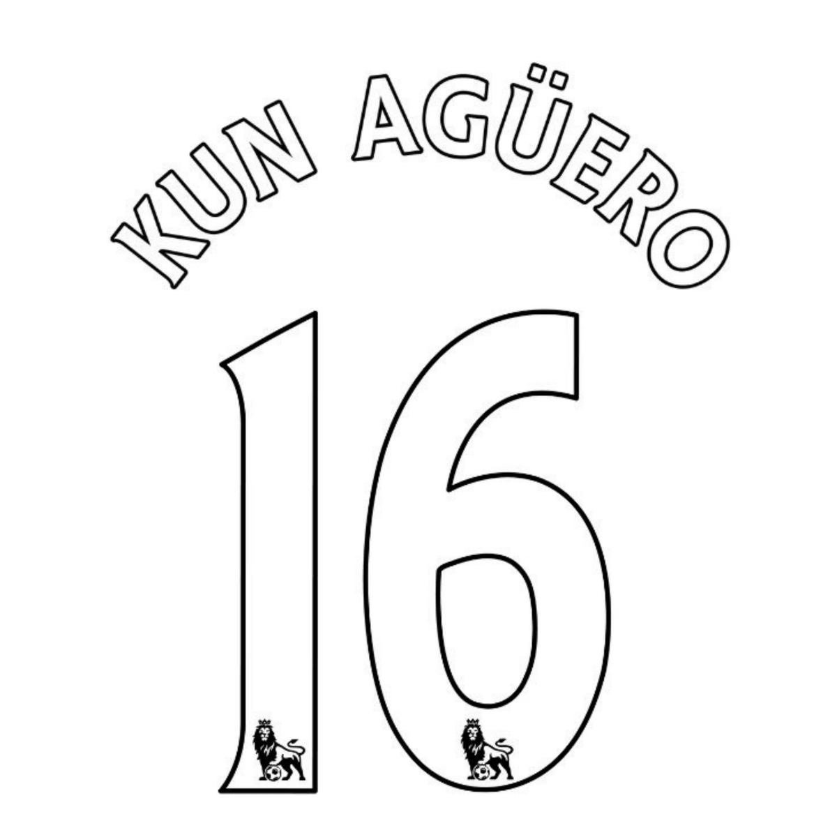 Maillot rétro original - Flock PREMIER LEAGUE 11 / 15 - #16 KUN AGÜERO - sportiger.de
