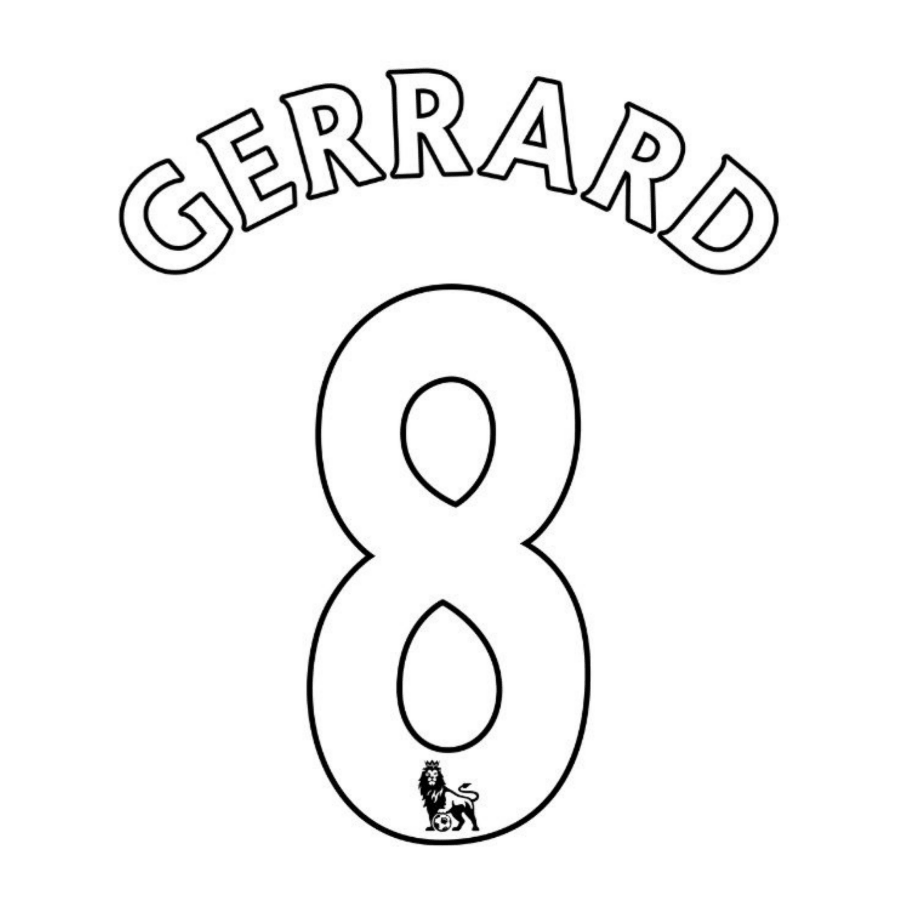 Original Retro Trikot - Flock PREMIER LEAGUE 12 / 15 - #8 GERRARD - sportiger.de
