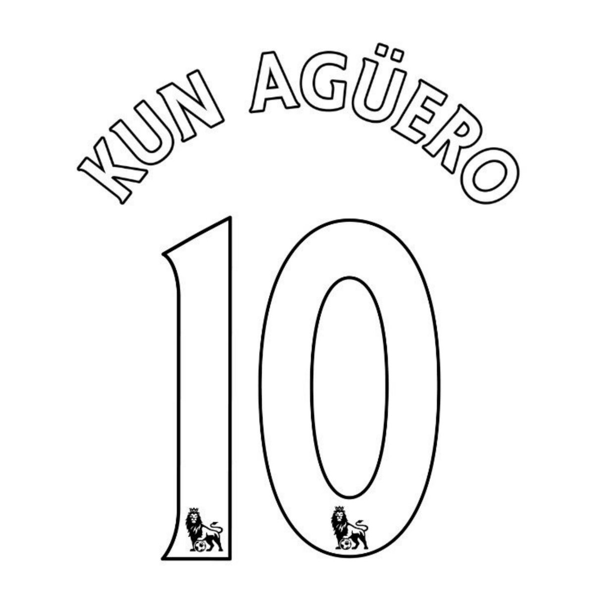 Maillot Retro Original - Flock PREMIER LEAGUE 15 / 17 - #10 KUN AGÜERO - sportiger.de