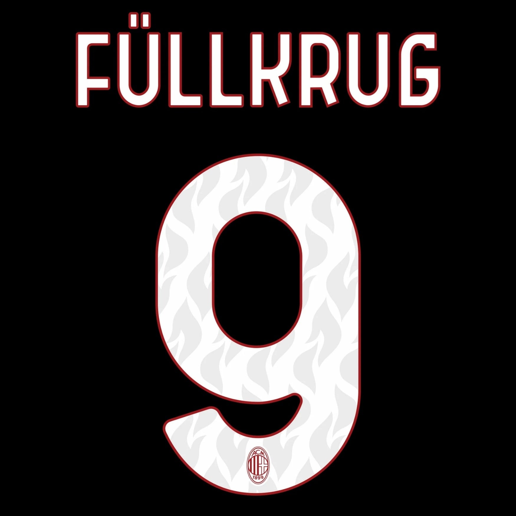 Original Trikot - Flock ACM AC MAILAND Home 25 / 26 - 9 FÜLLKRUG - sportiger.de