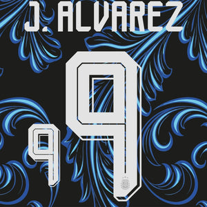 Original jersey - Flock AFA ARGENTINA Away World Cup 2026 - 9 J. ALVAREZ - sportiger.de