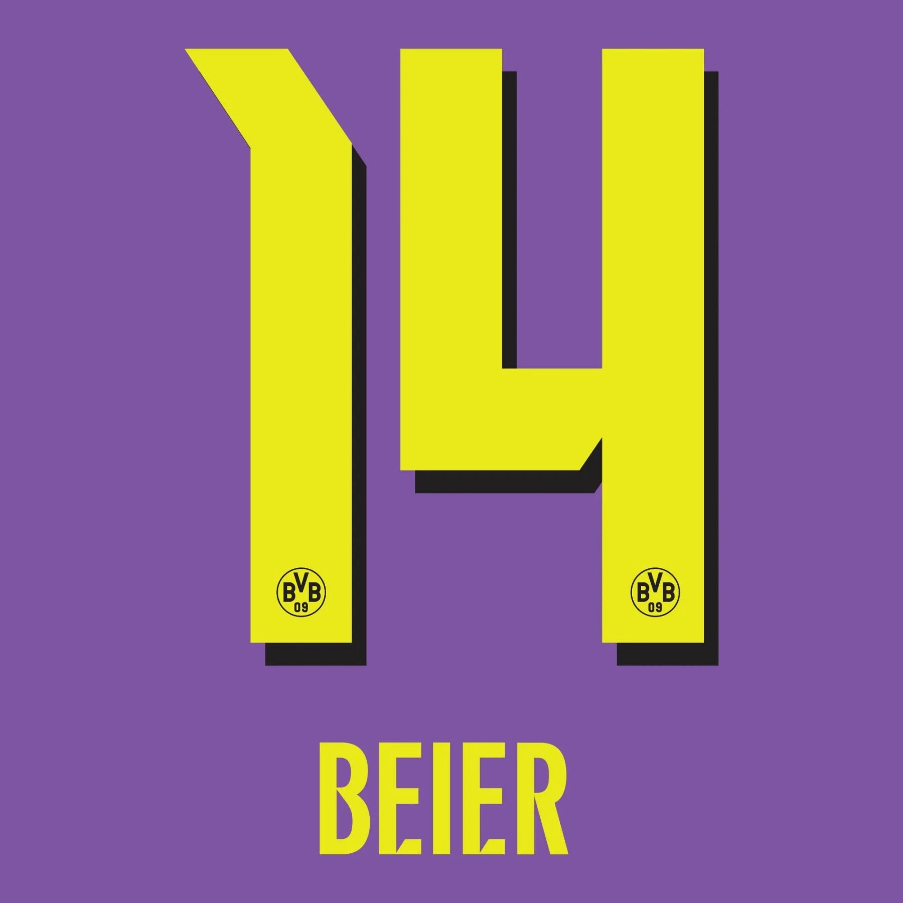 Maglia originale - Flock BVB BORUSSIA DORTMUND 3rd 26 / 27 - #14 BEIER - sportiger.de