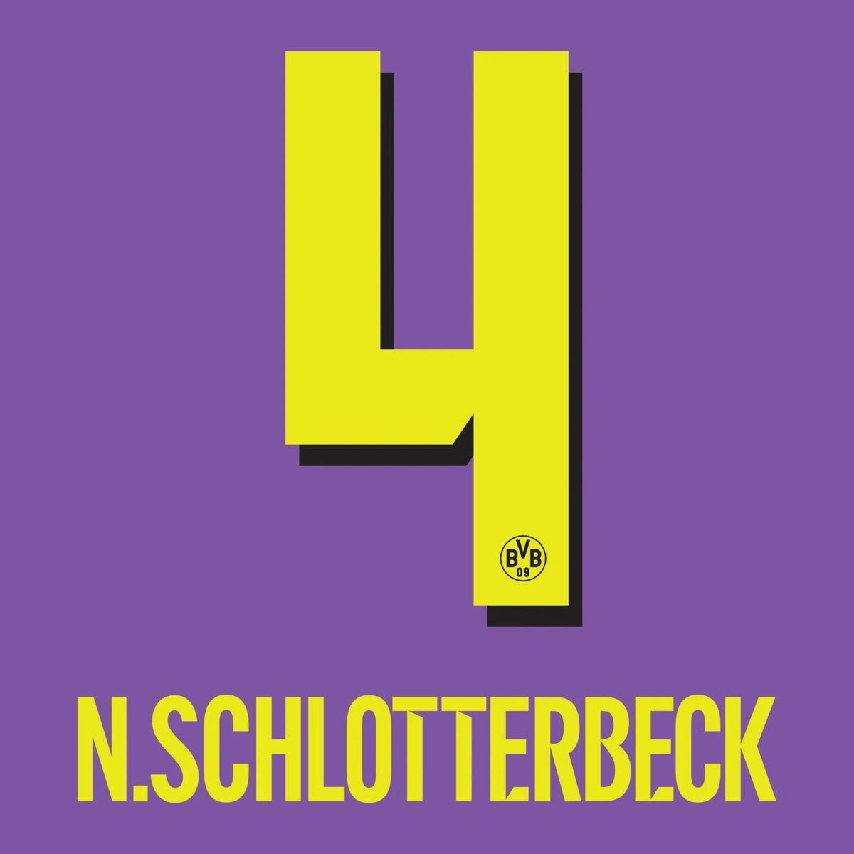 Original Trikot - Flock BVB BORUSSIA DORTMUND 3rd 26 / 27 - #4 N. SCHLOTTERBECK - sportiger.de