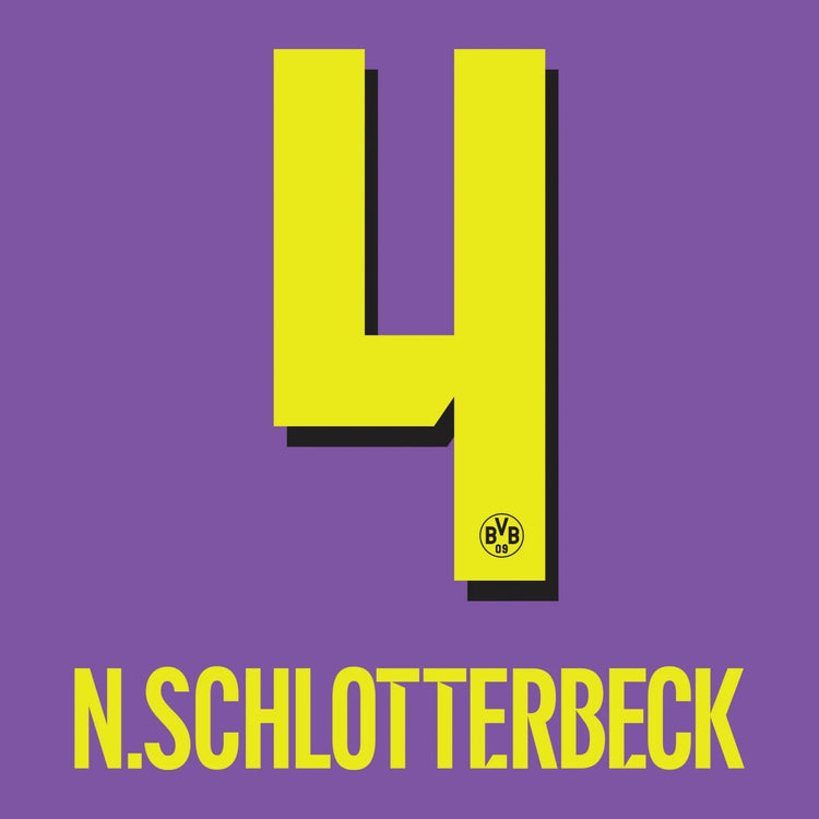 Original Trikot - Flock BVB BORUSSIA DORTMUND 3rd 26 / 27 - #4 N. SCHLOTTERBECK - sportiger.de
