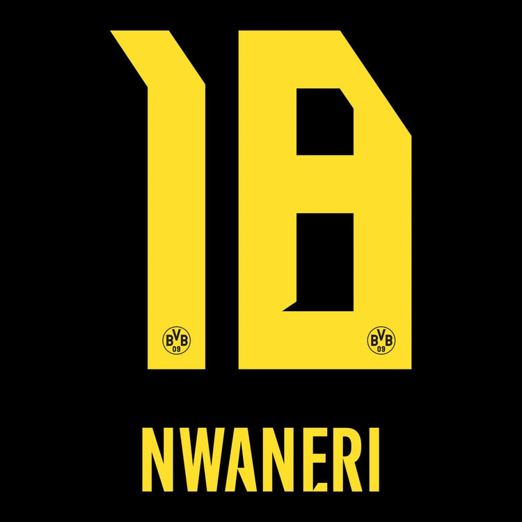Original Trikot - Flock BVB BORUSSIA DORTMUND Away 26 / 27 - #18 NWANERI - sportiger.de