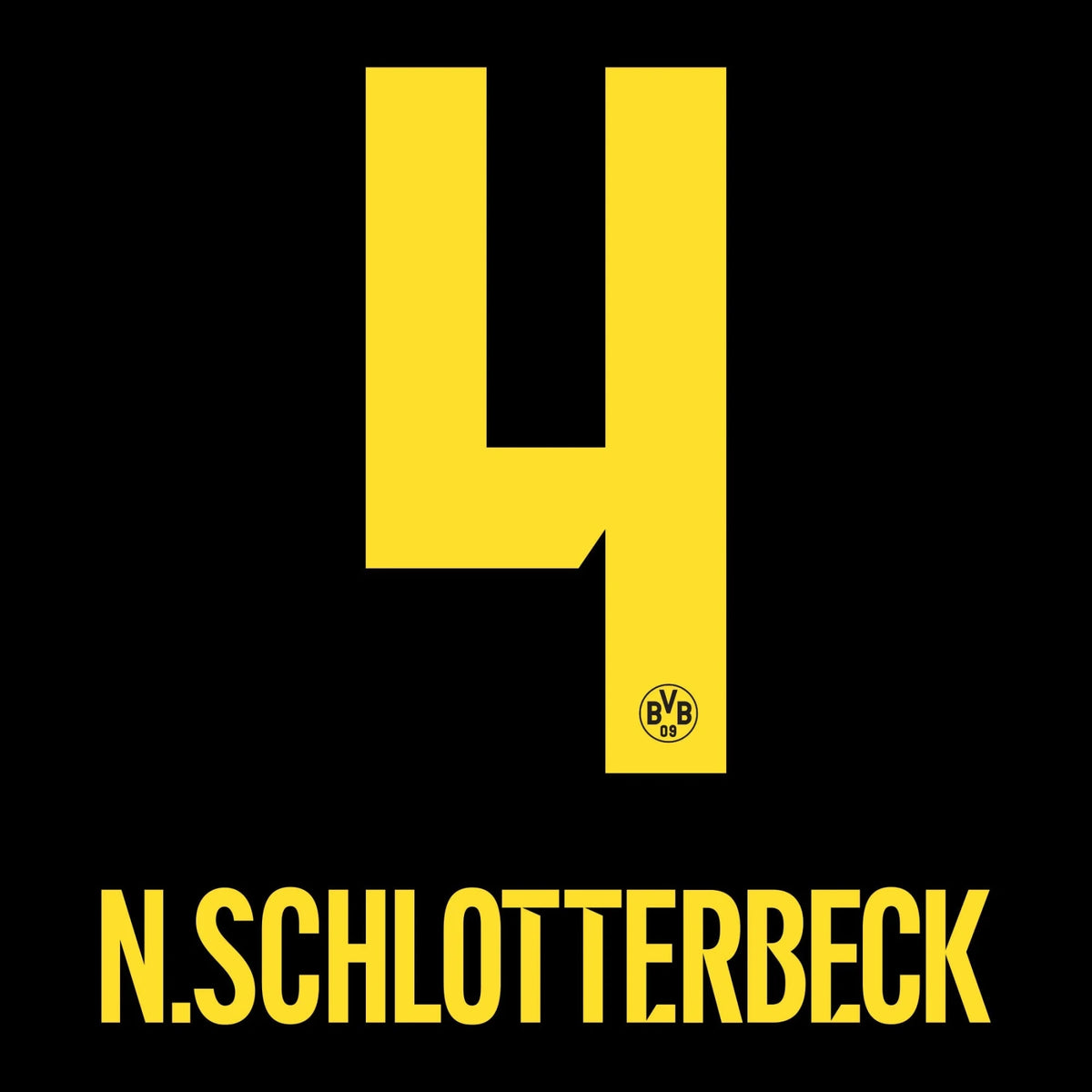 Original Trikot - Flock BVB BORUSSIA DORTMUND Away 26 / 27 - #4 N. SCHLOTTERBECK - sportiger.de