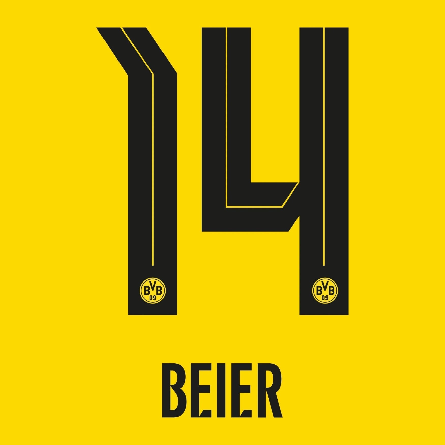 Original Trikot - Flock BVB BORUSSIA DORTMUND Home 26 / 27 - 14 BEIER - sportiger.de