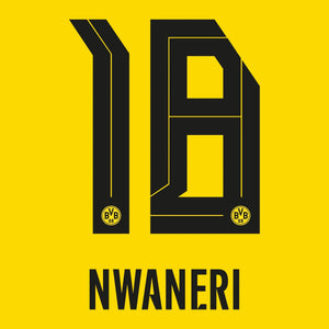Original Trikot - Flock BVB BORUSSIA DORTMUND Home 26 / 27 - #18 NWANERI - sportiger.de