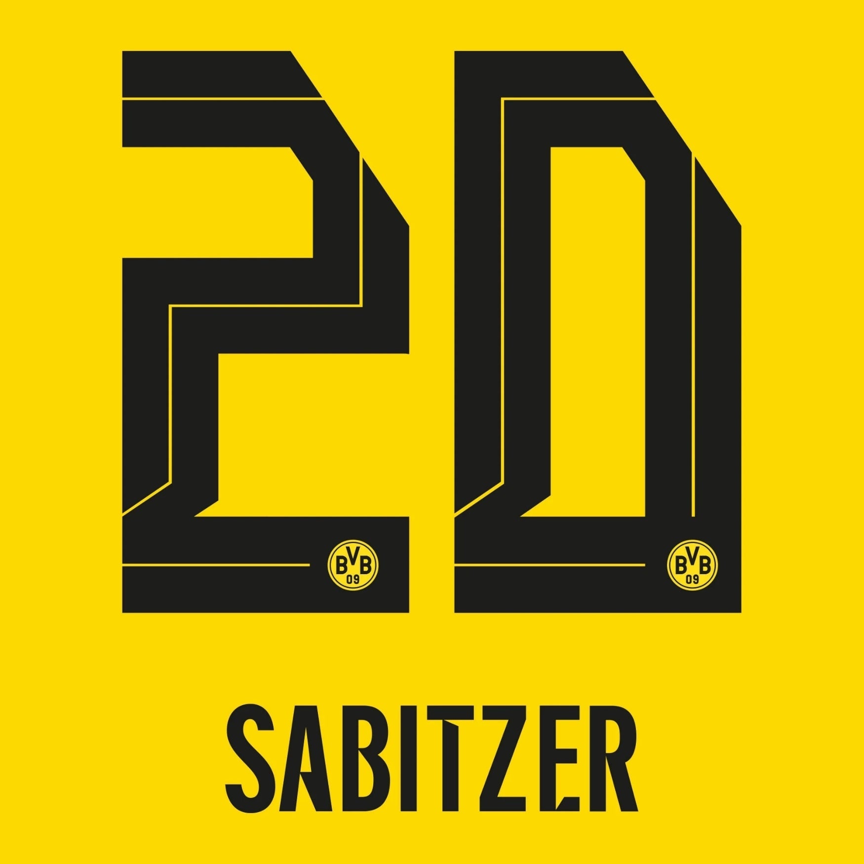 Original Trikot - Flock BVB BORUSSIA DORTMUND Home 26 / 27 - 20 SABITZER - sportiger.de