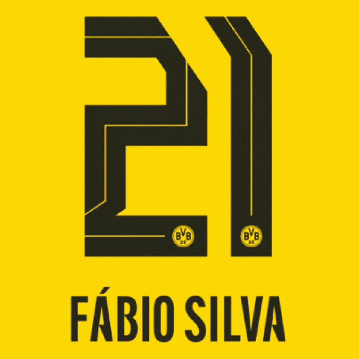 Original Trikot - Flock BVB BORUSSIA DORTMUND Home 26 / 27 - #21 FÁBIO SILVA - sportiger.de