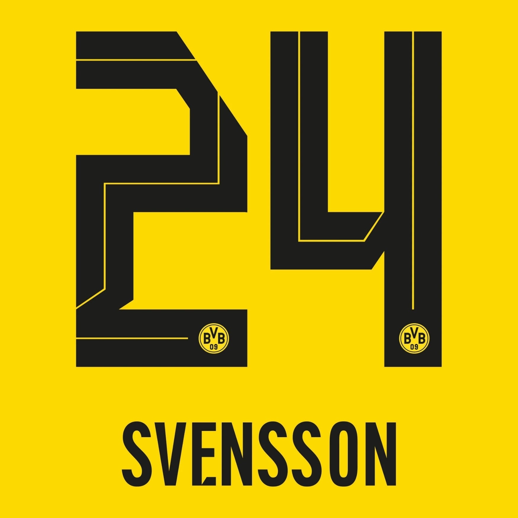 Original Trikot - Flock BVB BORUSSIA DORTMUND Home 26 / 27 - 24 SVENSSON - sportiger.de