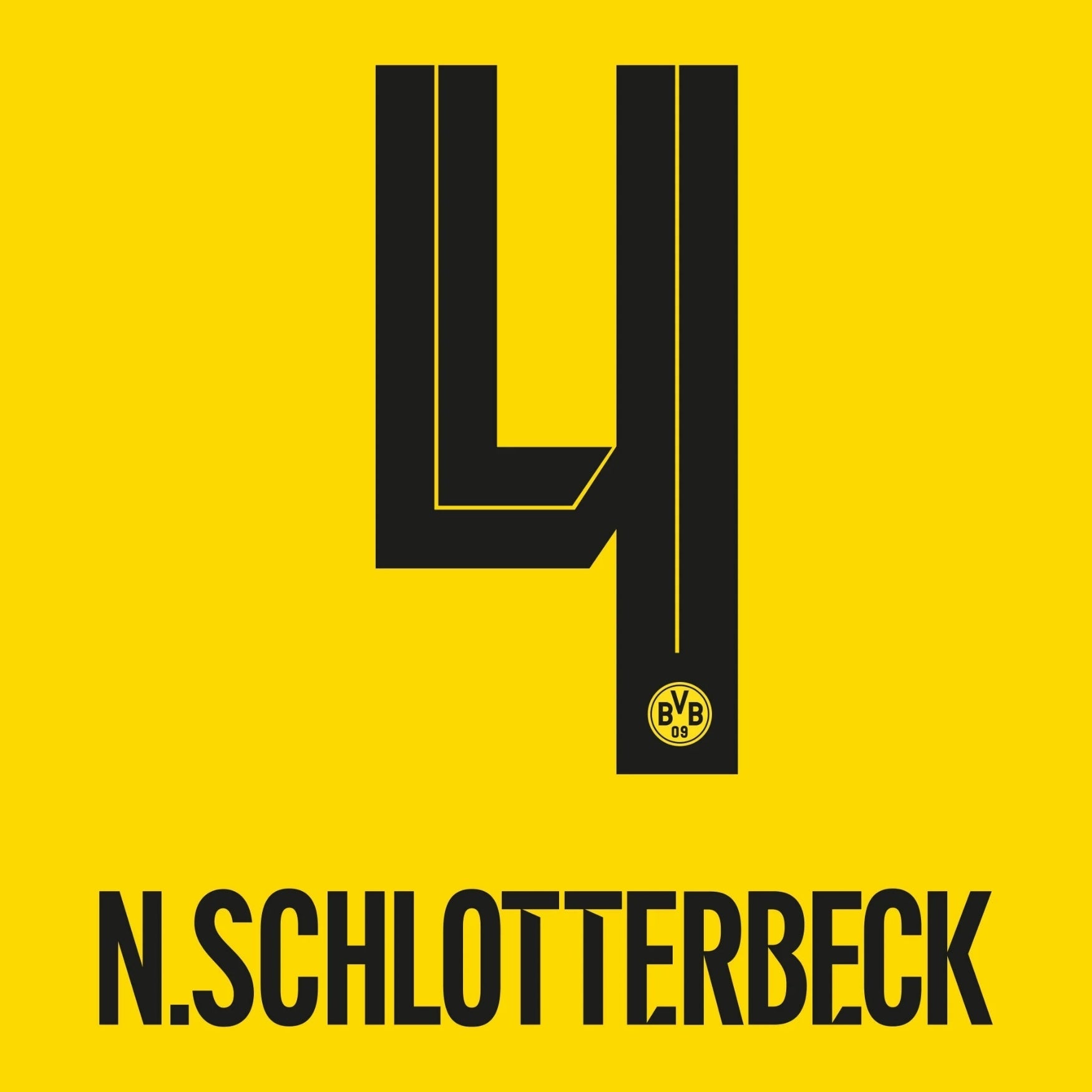 Original Trikot - Flock BVB BORUSSIA DORTMUND Home 26 / 27 - 4 N. SCHLOTTERBECK - sportiger.de