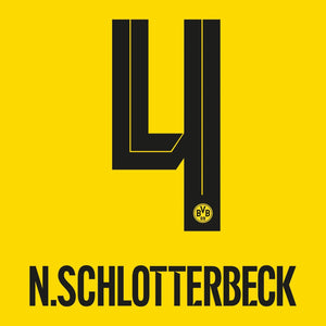 Original jersey - Flock BVB BORUSSIA DORTMUND Home 26 / 27 - 4 N. SCHLOTTERBECK - sportiger.de