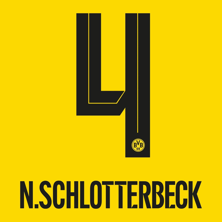 Original jersey - Flock BVB BORUSSIA DORTMUND Home 26 / 27 - 4 N. SCHLOTTERBECK - sportiger.de
