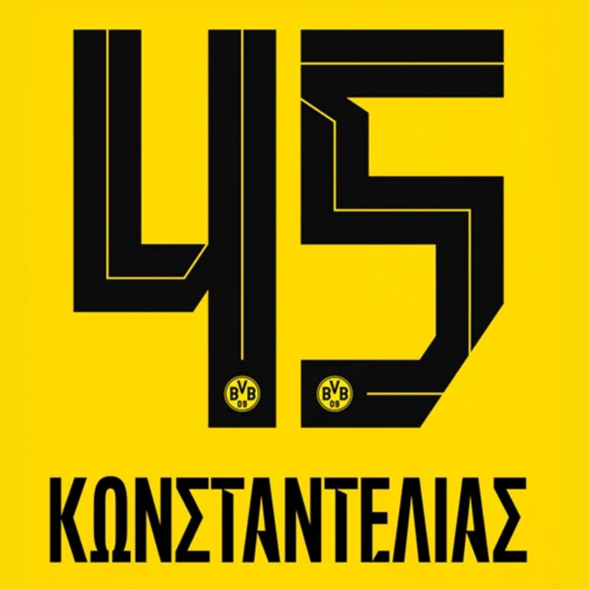 Original Trikot - Flock BVB BORUSSIA DORTMUND Home 26 / 27 - #45 KΩNΣTANTEΛIAΣ (KONSTANTELIAS 45 griechisch) - sportiger.de