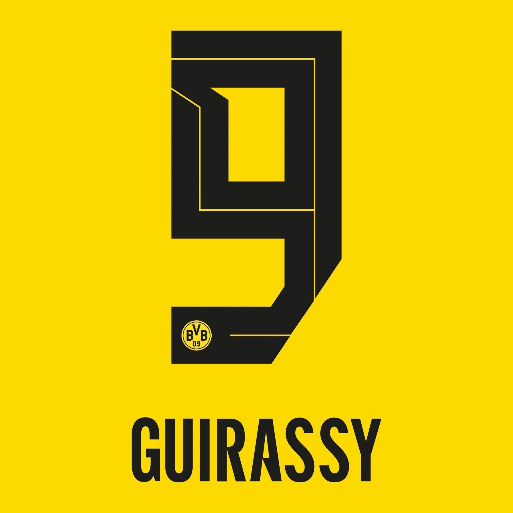 Original Trikot - Flock BVB BORUSSIA DORTMUND Home 26 / 27 - 9 GUIRASSY - sportiger.de